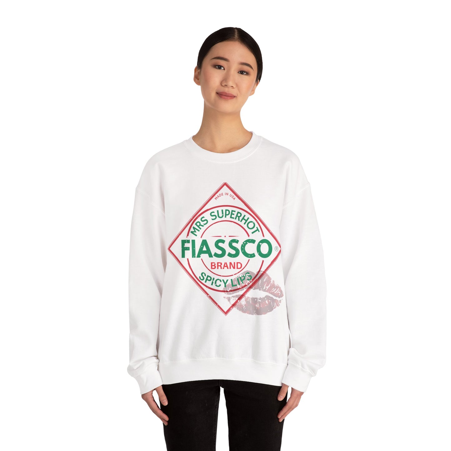 Spicy Lips Crewneck Sweatshirt - Fun Gift for Her, Valentine's Day, Cozy Fashion, Casual Style, Unisex Apparel