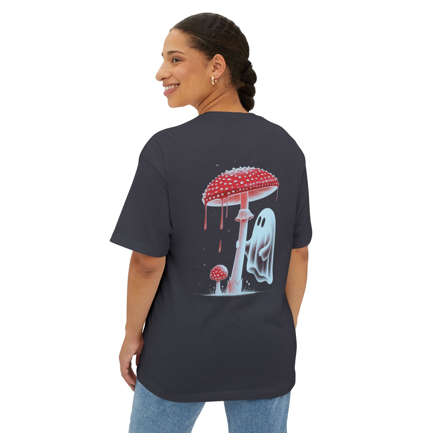 Unisex Oversized Boxy Tee | Chill Mood Tee, Graphic Tee for Ghost Lovers, Casual Wear, Fall Outfit, Gift for Halloween Enthusiasts