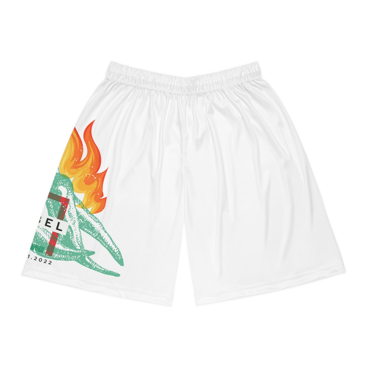Stylish Basketball Shorts with Flame Design - Perfect for Sports and Casual Wear