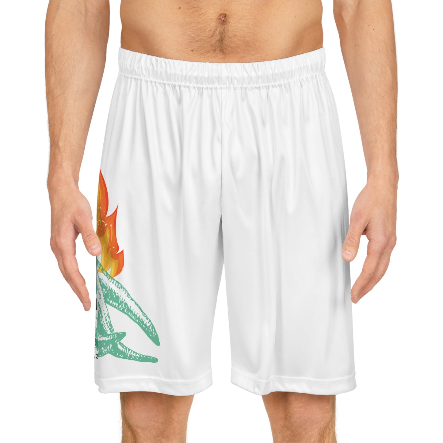 Stylish Basketball Shorts with Flame Design - Perfect for Sports and Casual Wear