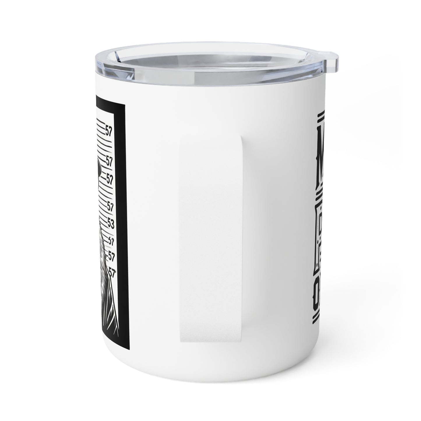 Funny Insulated Coffee Mug - Pug Mugshot Mug, 10oz