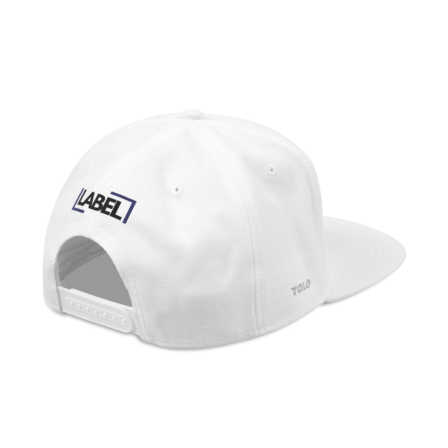 Embroidered YOLO Snapback by LABEL - Stylish White/ Black & Yellow Hat for Casual Outings