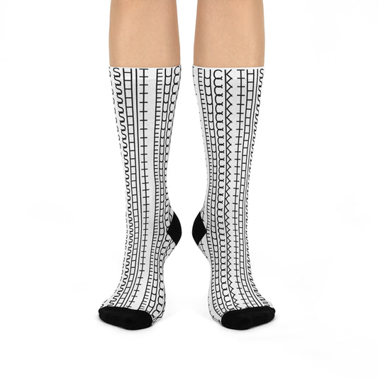 Stylish Cushioned Crew Socks - Cozy, Comfortable Footwear for Everyday Wear, Gifts, Fashion Accessories, Hipster Style, Fun Patterns
