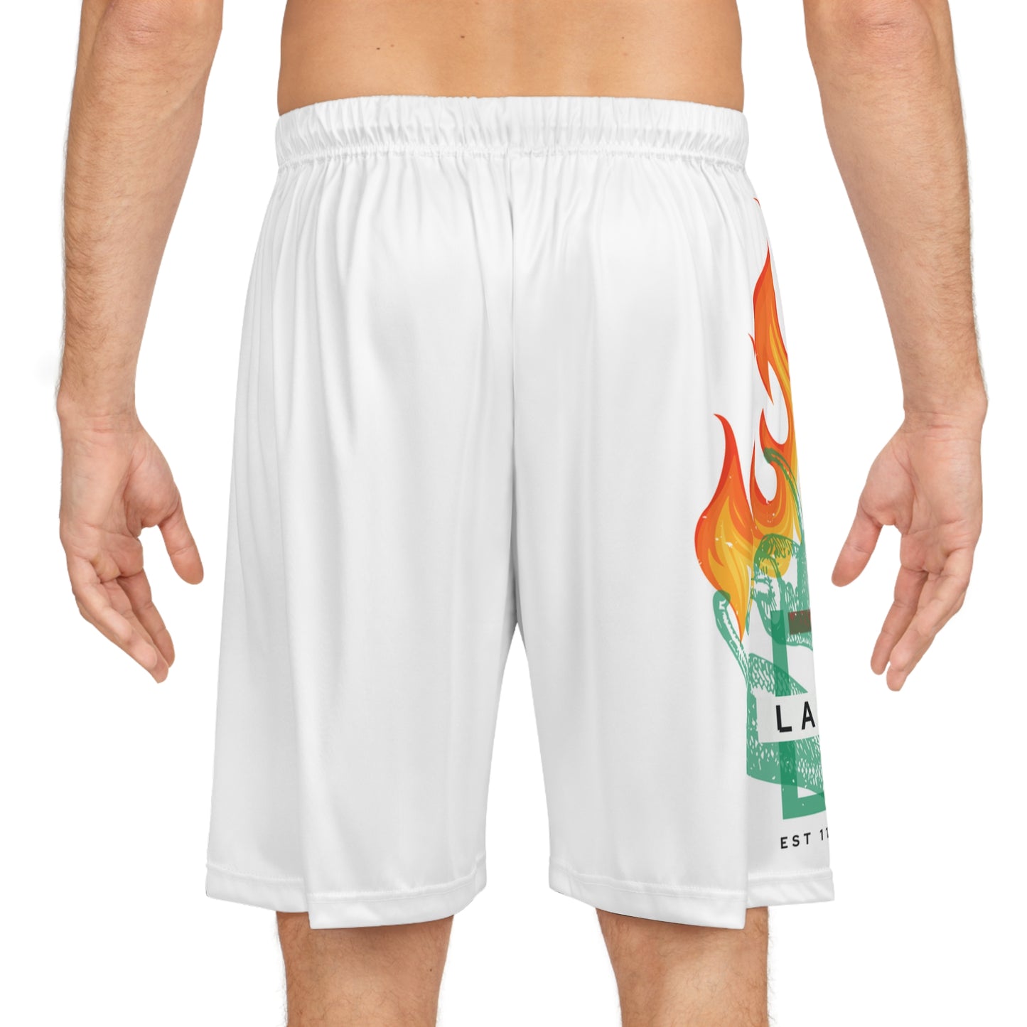 Stylish Basketball Shorts with Flame Design - Perfect for Sports and Casual Wear