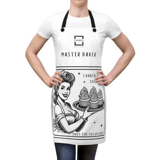 Master Baker Apron, Fun Baking Gift, Shut The Fucupcake, Culinary Apron for Home Cooks, Kitchen Accessory, Baking Enthusiast, Retro Style Apron