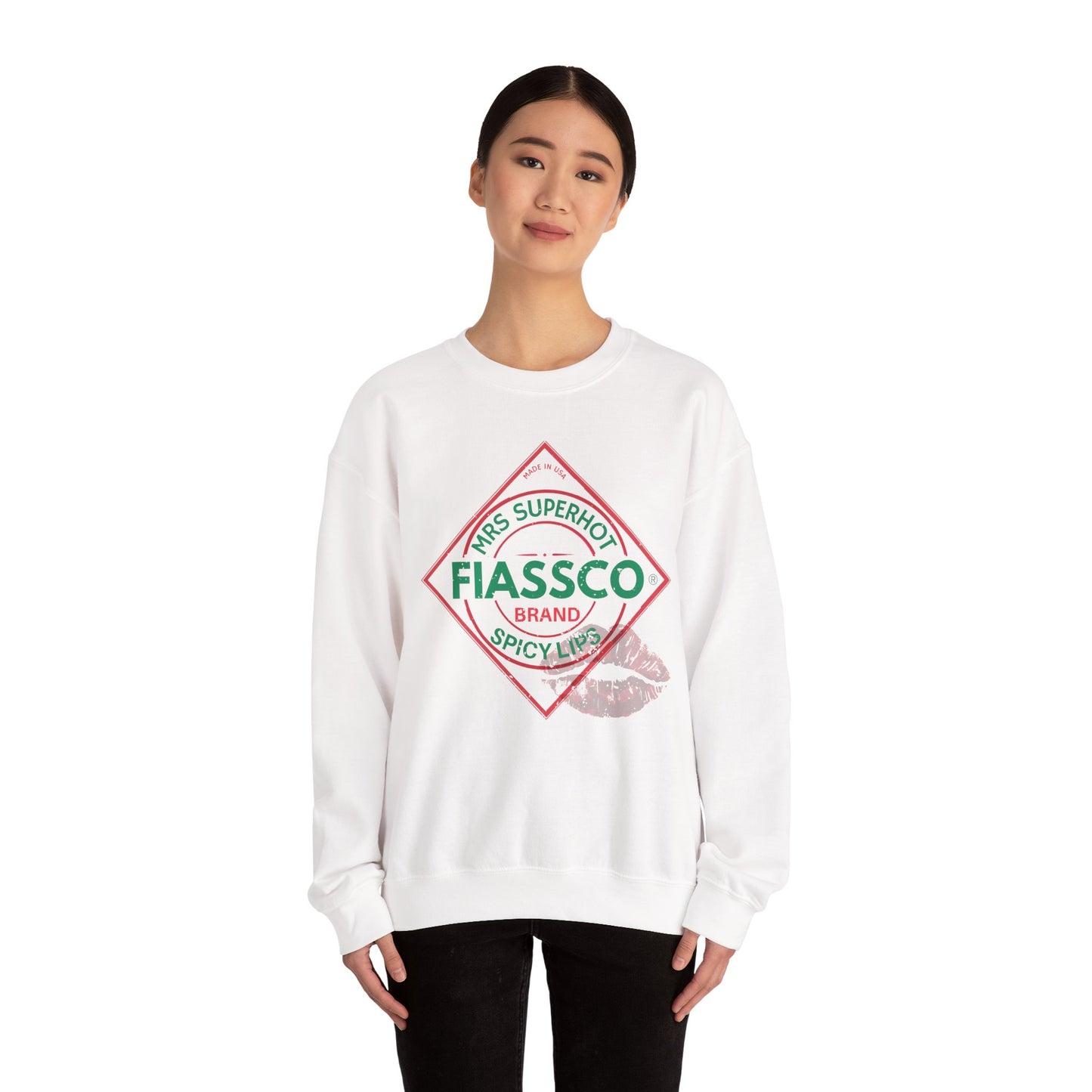 "Spicy Lips" Crewneck Sweatshirt - Fun Gift for Her, Valentine's Day, Cozy Fashion, Casual Style, Unisex Apparel