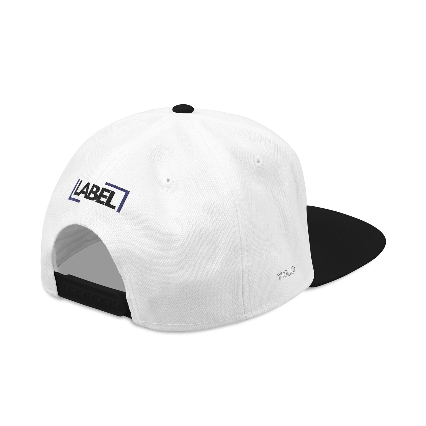 Embroidered YOLO Snapback by LABEL - Stylish White/ Black & Yellow Hat for Casual Outings