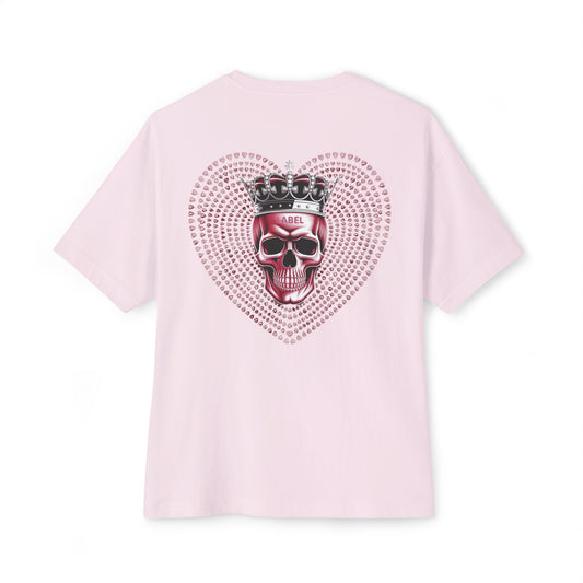 Trendy Oversized Tee with Skull and Heart Design - Perfect for Fashion Lovers