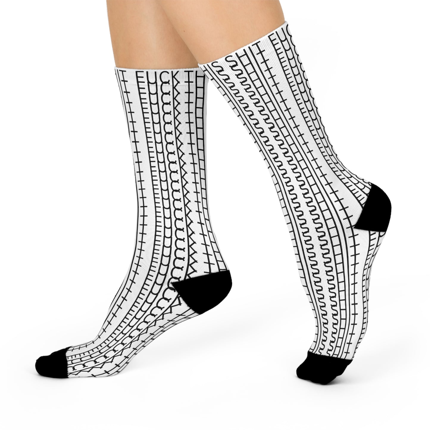 Stylish Cushioned Crew Socks - Cozy, Comfortable Footwear for Everyday Wear, Gifts, Fashion Accessories, Hipster Style, Fun Patterns
