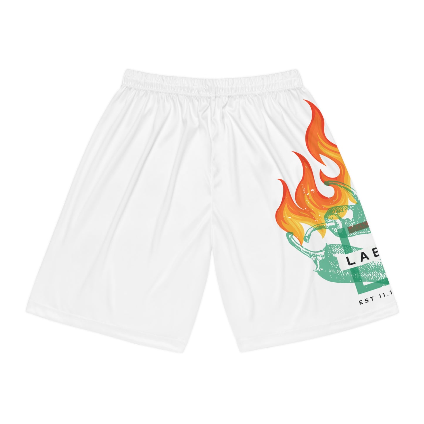 Stylish Basketball Shorts with Flame Design - Perfect for Sports and Casual Wear