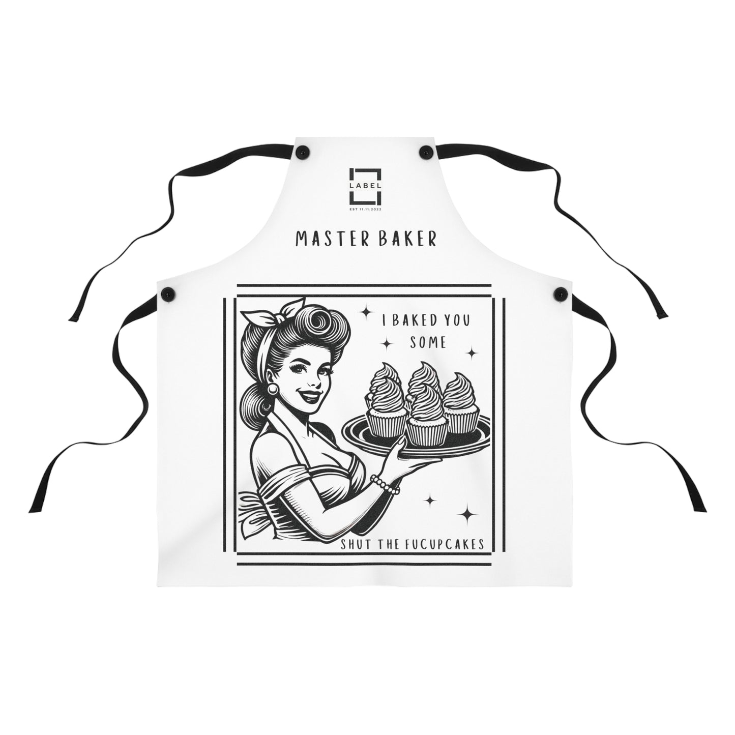 Master Baker Apron, Fun Baking Gift, Shut The Fucupcake, Culinary Apron for Home Cooks, Kitchen Accessory, Baking Enthusiast, Retro Style Apron