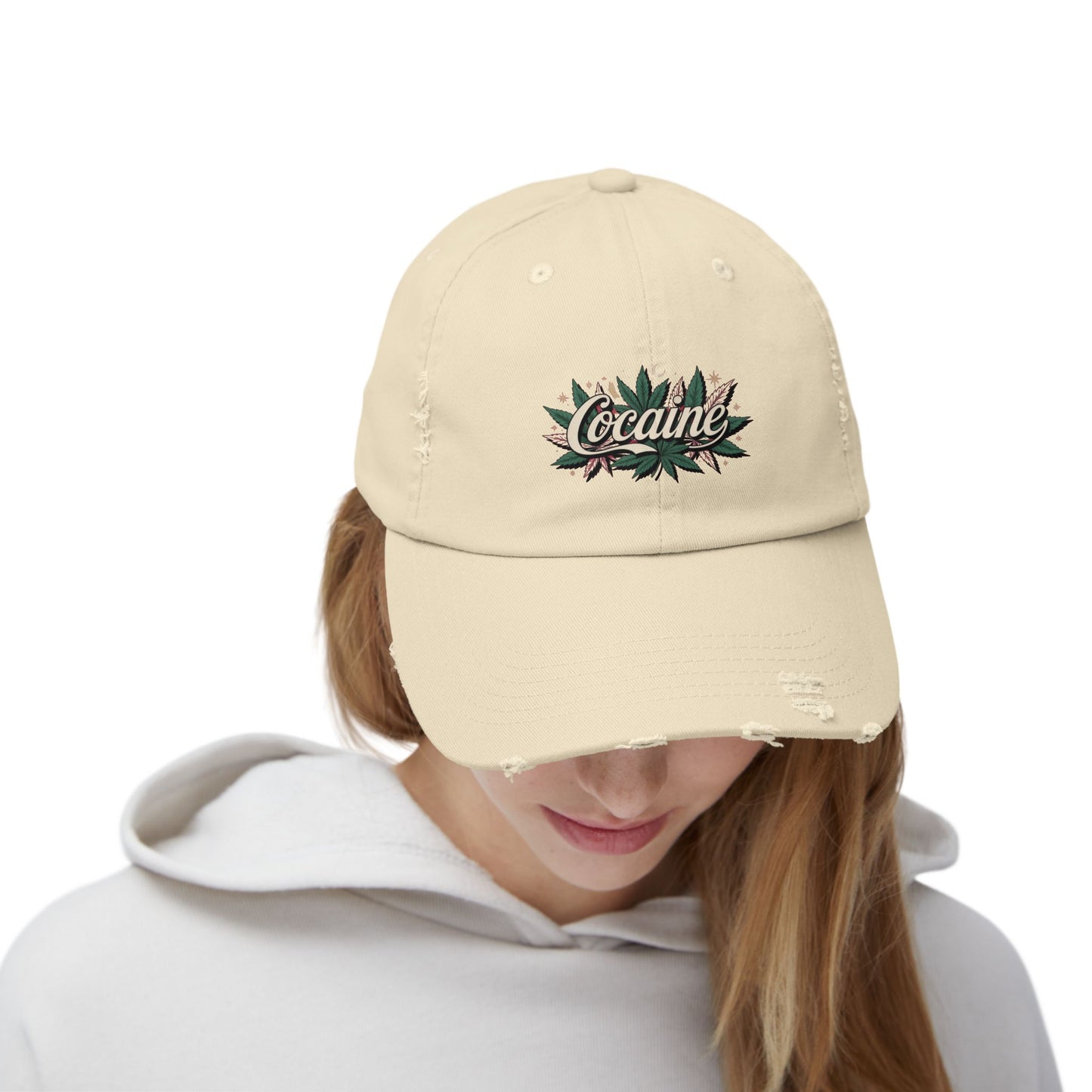 "Coca-ine" Unisex Distressed Cap