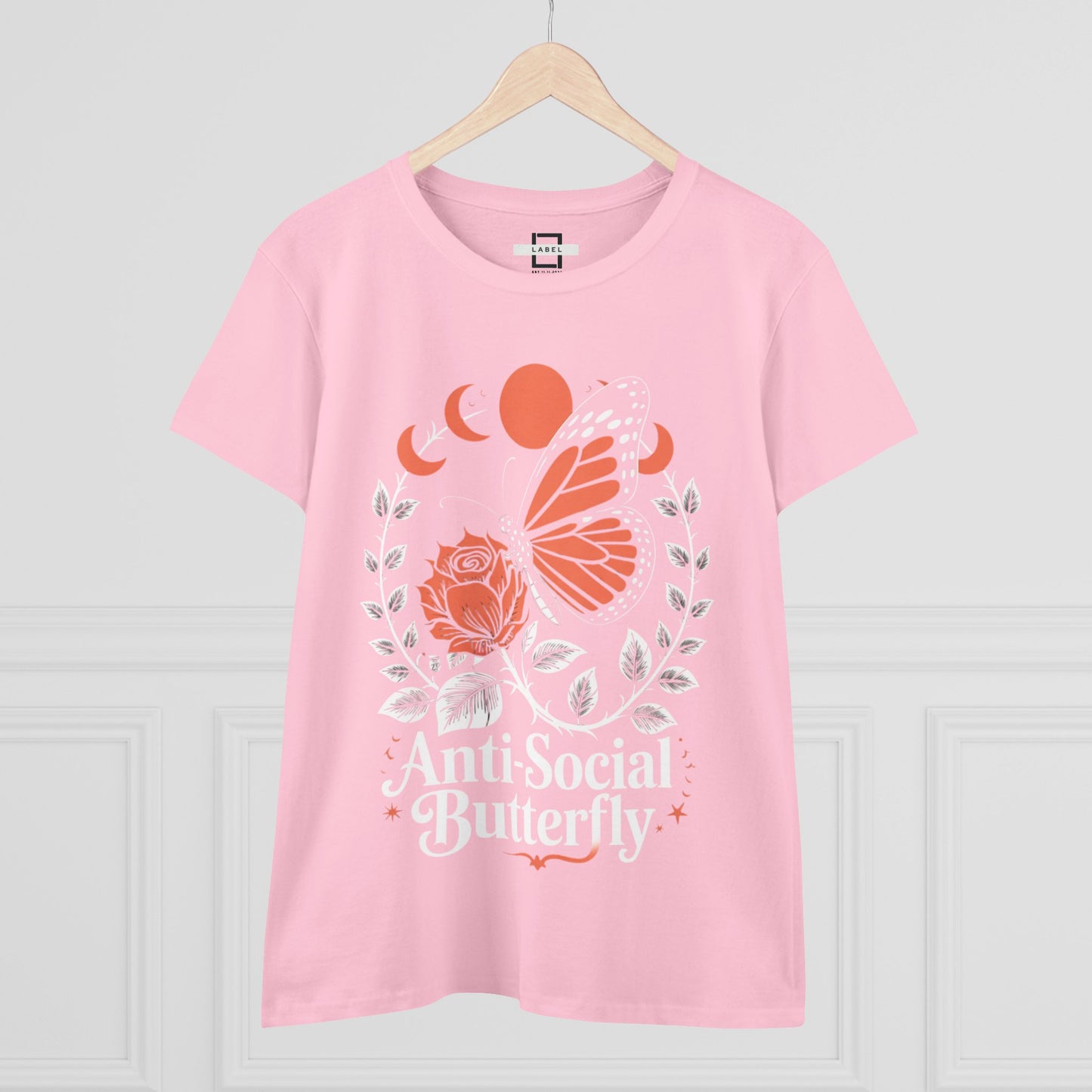 Anti-Social Butterfly Women's Cotton Tee - Stylish & Comfortable Graphic Tee