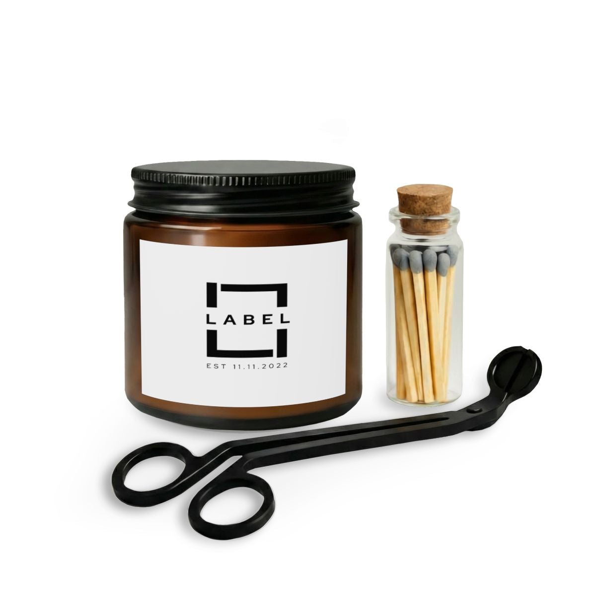 LABEL Candle Gift Set with matches and wick trimmer